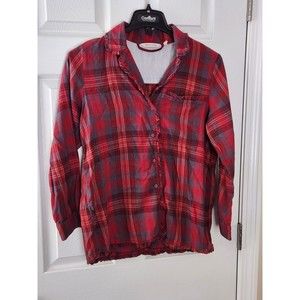 Soft Surroundings Flannel Women Size Small Long Sleeve Button Up Shirt